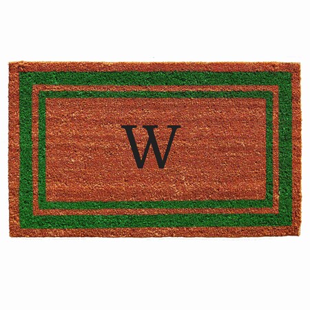 Monogram Door Mat, Natural, Green, 24 in W x 36 in L